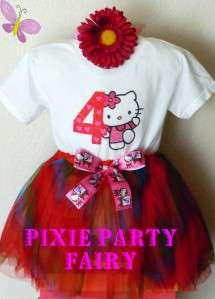   Girls Boutique 4T 5T 6 7 Hairbow ,Tutu,T shirt Party Outfit  