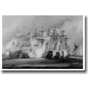  Broadside Ship Battle   Vintage Reprint Poster Office 