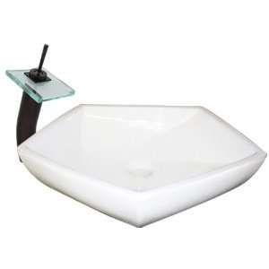   Fish Overmount Porcelain Bathroom Vessel Sink and Oil Rubbed Bronze