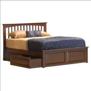 King Brooklyn with Raised Panel Footboard in Antique Walnut by 