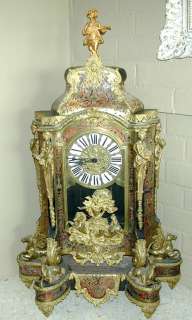 Large 42 Antique French Louis XIV Boulle Clock c 1850s  