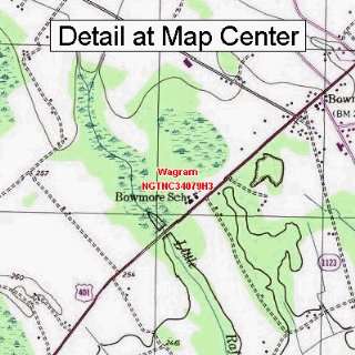 USGS Topographic Quadrangle Map   Wagram, North Carolina 