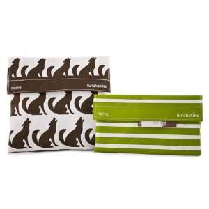  Lunchskins Sandwich Bag (in Brown Wolf) and Snack Bag (in 