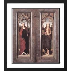 Memling, Hans 20x22 Framed and Double Matted Triptych of Adriaan Reins 