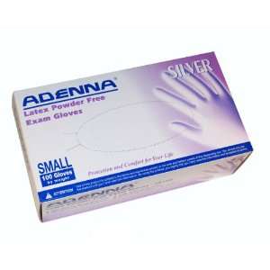  Adenna Silver Latex Powder Free Gloves   S