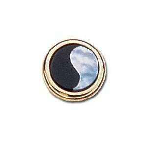  Legere Btt 109 Tie Tac   Gold Yin and Yang   Onyx and 