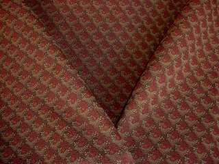   SPICE RED AND GREY GREEN PETITE FLORAL COUCH UPHOLSTERY Fabric  