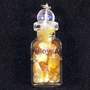  Yellow Agate Crystals in a Bottle   1pc. 