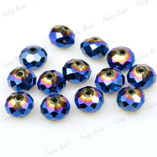 72 Blue Faceted Swarovski Crystal Rondelle Bead CR054  