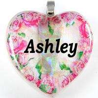 Girl Name   Ashley 925 Silver Dichroic Pendant T2239  