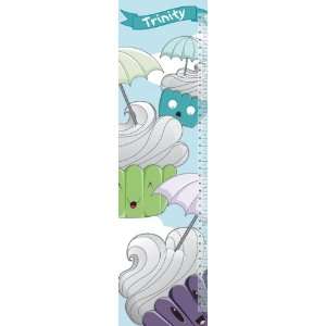  Personalized Canvas Growth Chart Cute Cupcakes Parachuting 
