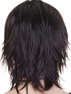 KW146 Short Black Spike Gothic Party Wigs New  