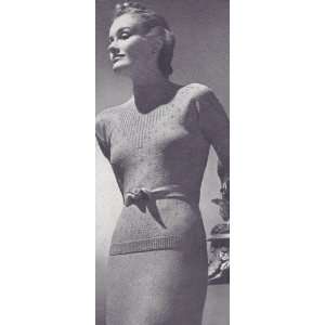 Vintage Knitting PATTERN to make   30s Dress Top Skirt Sweater. NOT a 
