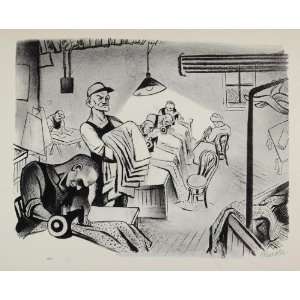  1939 William Gropper Art Sweatshop Sewing Clothing Print 