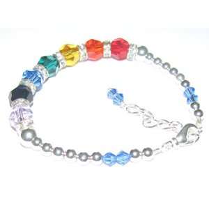   Swarovski Chakra Crystal Beaded Bracelet w/Crystal Rondelles Jewelry