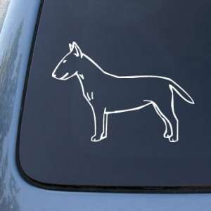 WHITE BULL TERRIER   Dog Vinyl Car Decal Sticker #1569  Vinyl Color 
