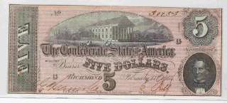   CURRENCY 5 DOLLARS RICHMOND VIRGINIA FEBRUARY 17, 1864. CU  