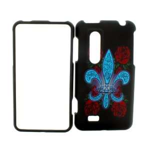  LG THRILL 4G BLUE FRENCH LILY RUBBERIZED COVER HARD 