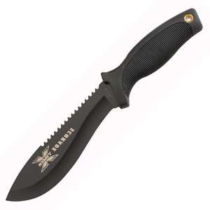  Schrade   X Timer Camp Knife, Black Blade & Handle, Nylon 