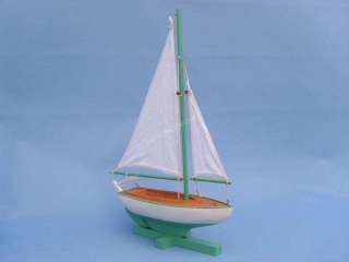 Green Sunset Sailboat 17 Model Ship   Beach Decor  