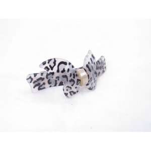 Butterfly Bow Leopard Animal Print French Barrette Hair Clip for Women 