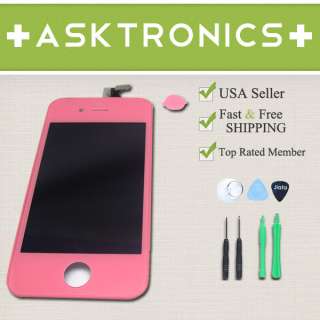 Pink iPhone 4 LCD Touch Screen Glass Digitizer Assembly Replacement 