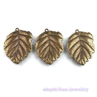 12x Antique Bronze Tree Leaf Alloy Pendants 50x36mm Charms Findings 
