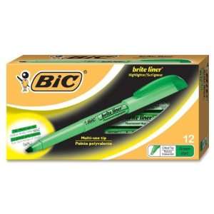  BIC Brite Liner Highlighter,Marker Point Style Chisel 