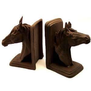  Set of Rust Cast Iron Horse Head Bookends