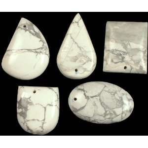    Lot of Five Drilled Dendrite Opal Cabochons   