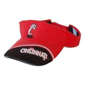 Cincinnati Bearcats Cotton Sun Visor   Red / Black  Sports 