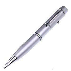   8GB Flash Drive Pen Red Laser Pointer LED Light (Silver) Electronics