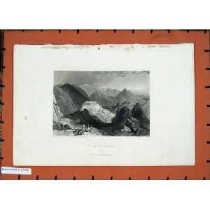    Antique Engraving View Rocks Suli Mountains Cousen