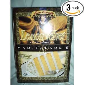 Mam Papaul Cake Lemon Velvet W Frosting, 26.7 Ounce Boxes (Pack of 3 