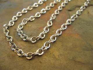   White Gold Open Interlocking Links Style Necklace Chain 18 NEW  