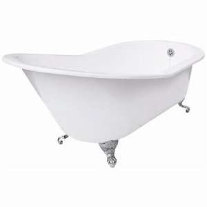 Cast Iron Clawfoot Tub with Tub Rim Holes and Slip Resistance Surface 