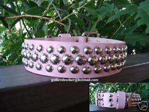 Beautiful Leather Collar Lots of Circle Studs  