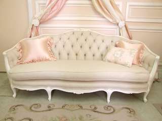 Shabby Cottage Chic Cream Linen Fabric Upholstery Yard  
