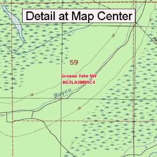  USGS Topographic Quadrangle Map   Grosse Tete SW 