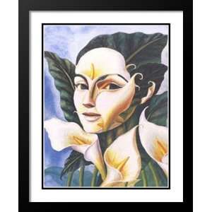 Octavio Ocampo Framed and Double Matted 20x23 Lady in Field of Lilies 