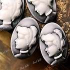 20 VINTAGE resin plastic CAMEOS cameo Lot girl lady  