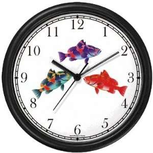  Three Colorful Coy Fish Wall Clock by WatchBuddy 