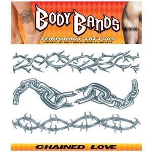 Lets Party By Tinsley Transfers Chained Love Armband Tattoos / Black 