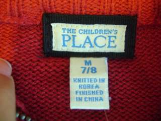 NWT The Childrens Place RED Holiday SEWATER size 7/8  