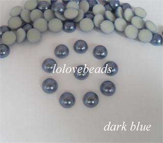 200x 8mm Half Round Pearls Beads Flatback Scrapbooking Embellishment 