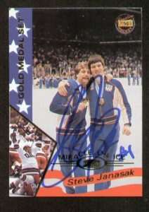 Steve Janasak signed Miracle On Ice Gold Medal Set Card  