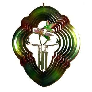   Spinner Hummingbird And Flower Wind Chime Patio, Lawn & Garden