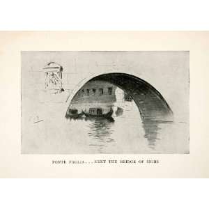  1899 Print Ponte Paglia Bridge Sighs Grand Canal Italy 