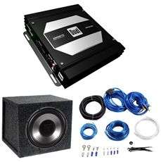 Dual Audio Amplifier+Subwoofer+Amp Kit+Sealed Sub Box  