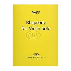    Rhapsody for violin solo Composer Lajos Papp
